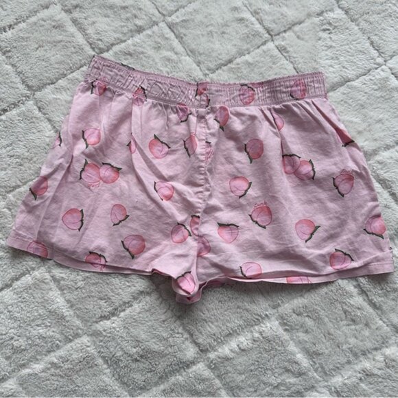 Victorias Secret Pink | Flannel Sleep Boxy Shorts Vanilla Peach | Size Small - Picture 3 of 9